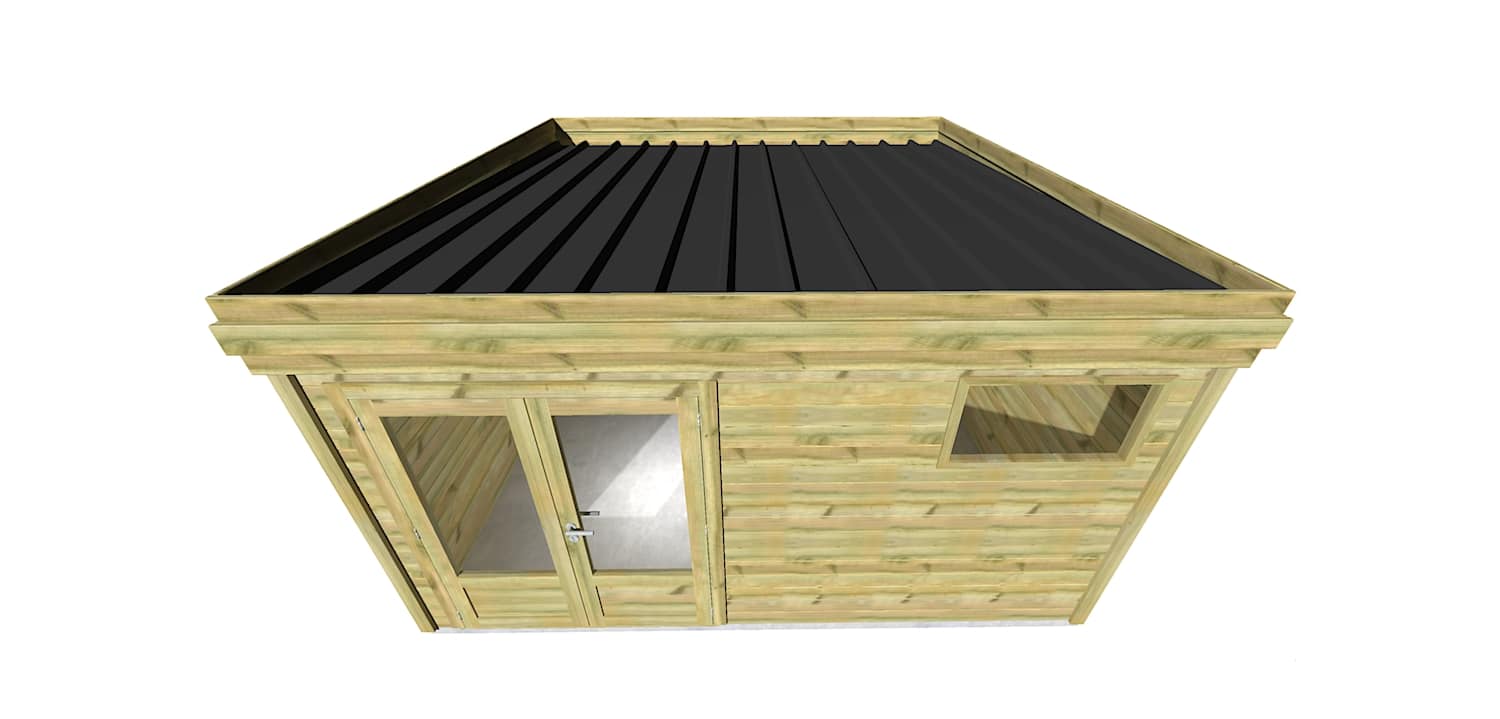 Abri Français Origine 4,46x4,61m abri jardin 20m2 porte double