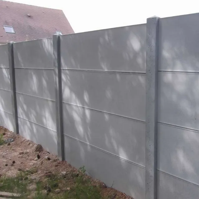 AZ Clôture mur béton classique dalles 0,50 m gris