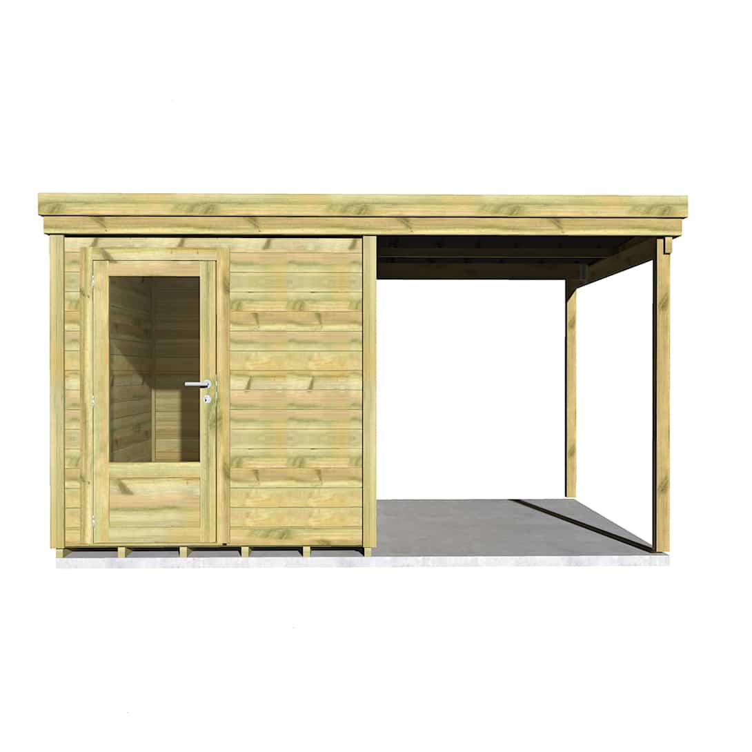 Abri Français Gamme Origine 4,26x2,91m abri vélo 12,4m2 pin 27mm