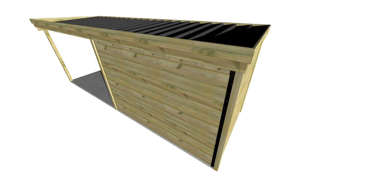 Abri Français Origine pool house 7,06x2,41m 17m² + toit 3,5m
