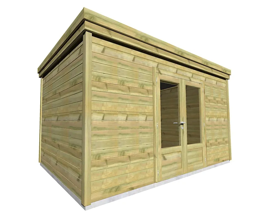Abri Français Gamme Origine 4,46x2,91m abri jardin porte double 13m2