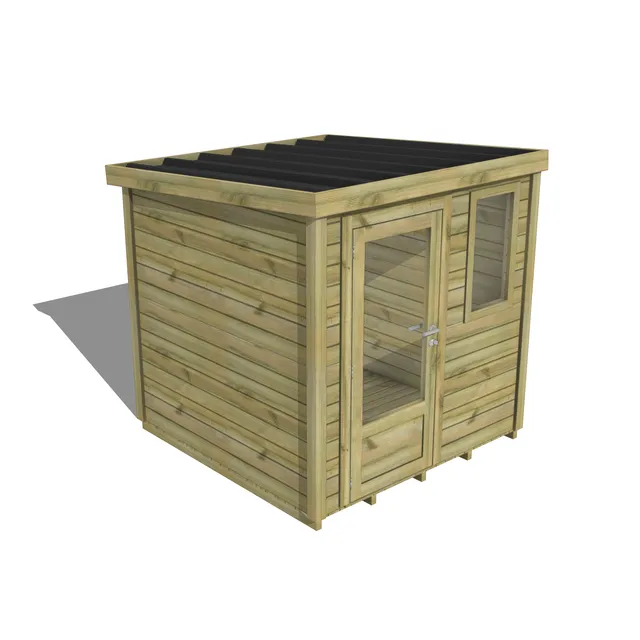 Abri Français Essentiel abri de jardin porte vitrée plancher 4,1 m²