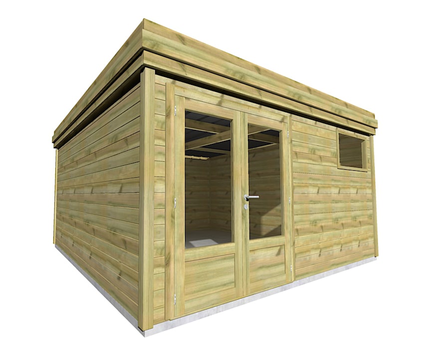 Abri Français Origine 4,46x4,61m abri jardin 20m2 porte double