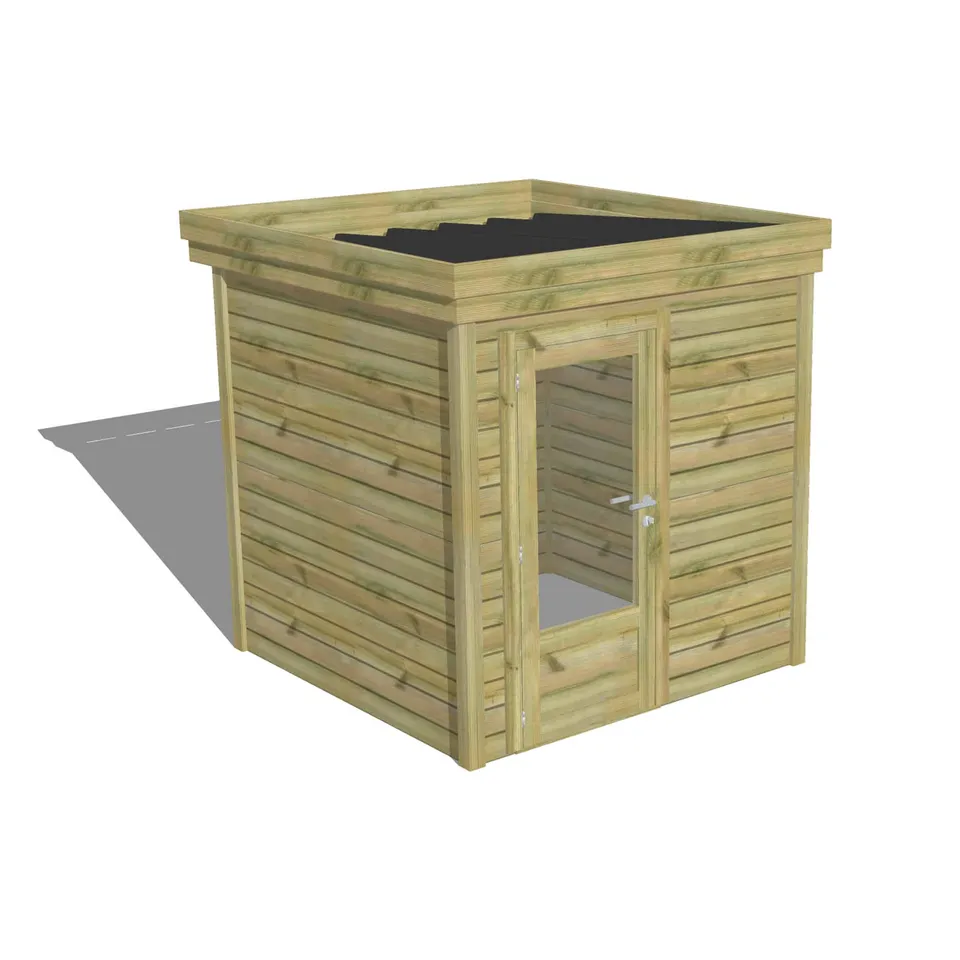 Abri Français Origine chalet bois porte vitrée 4,1 m²