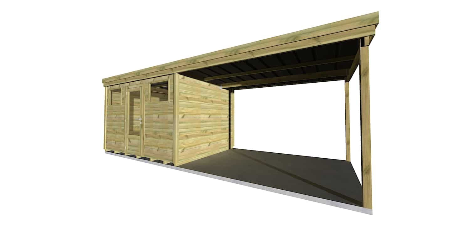 Abri Français Origine Pool House Bois 20,5 m² Plancher