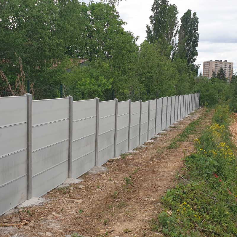 AZ Clôture mur béton classique dalles 0,50 m gris